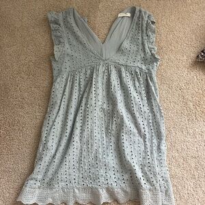 Mustard Seed Sky Blue Eyelet Top